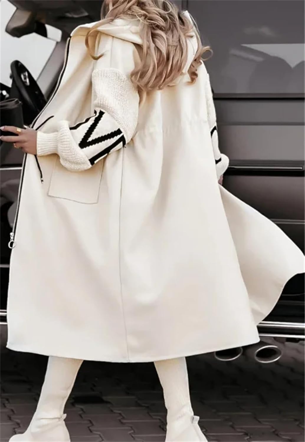 Women's Winter Long Hooded Windbreaker And Sweater Coats & Jackets Trench Long Coat