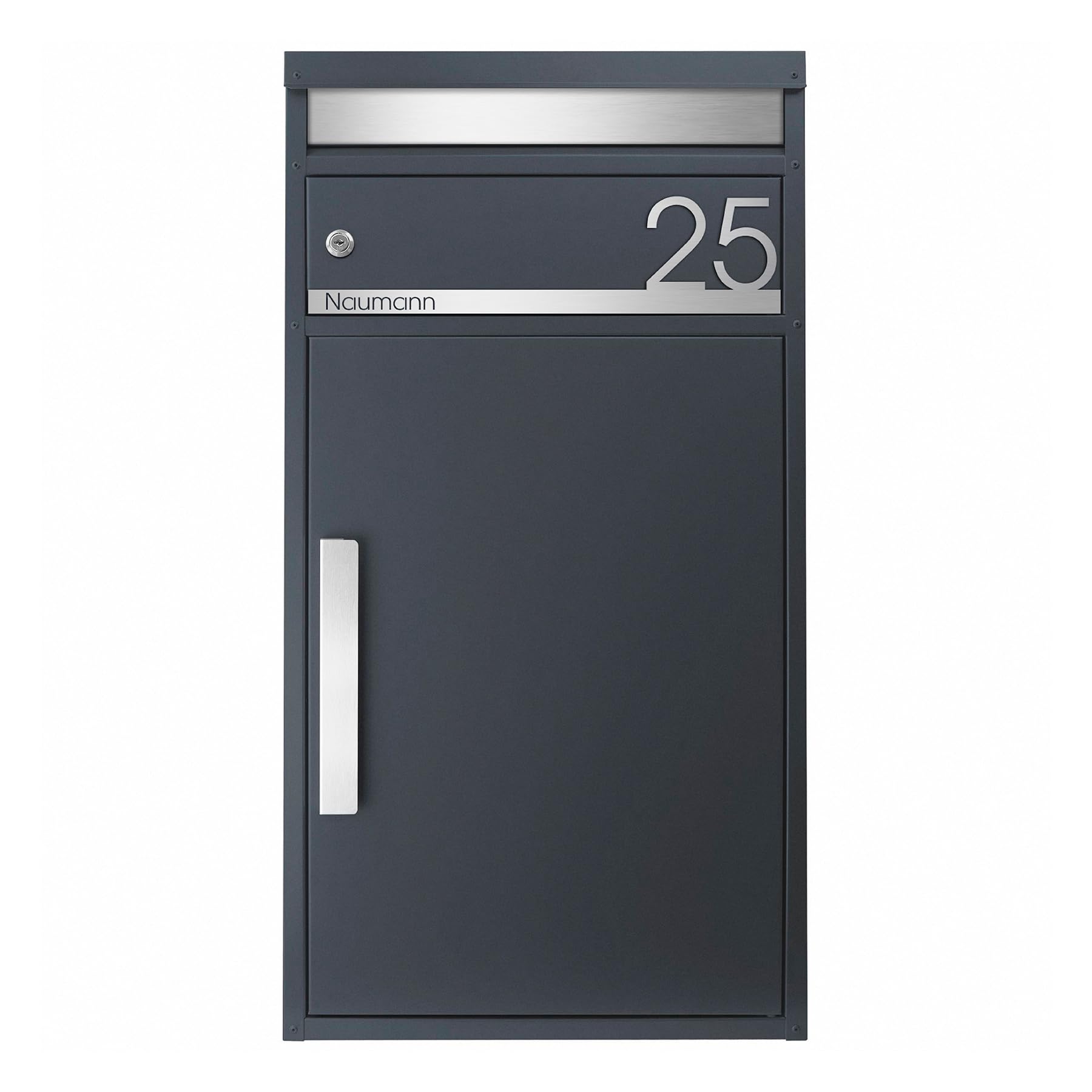 Paketbriefkasten XXL anthrazit matt, personalisiert, auch für große Pakete, massiv MOCAVI PBox 65F NF81A Design-Paketkasten modern großer Standbriefkasten Paketbox Paketkasten RAL 7016