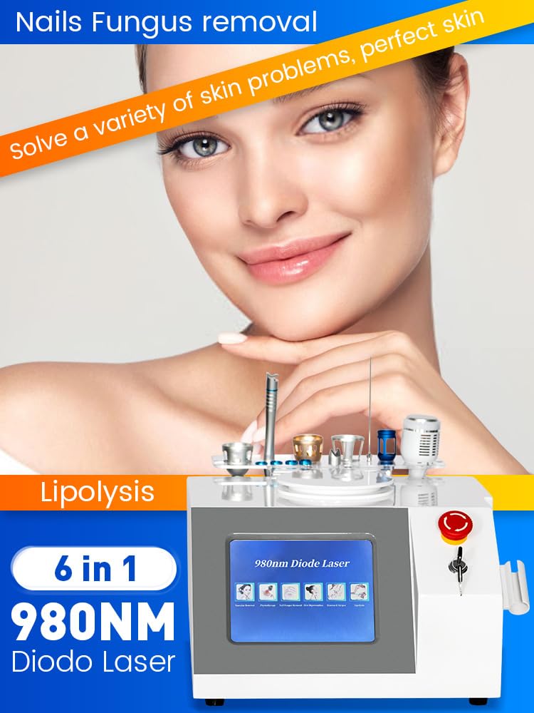 Maszyna laserowa diodowa 980nm 6 w 1 do profesjonalnej urody, wielofunkcyjny sprzęt estetyczny do pielęgnacji skóry i użytku w salonie