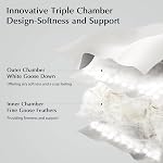 Pacific Coast Bed Pillow, Hotel Collection Goose Feather and Down Firm Pillow for Sleeping, 3-Chamber Design, Soft and Supportive (King (Pack of 2))
