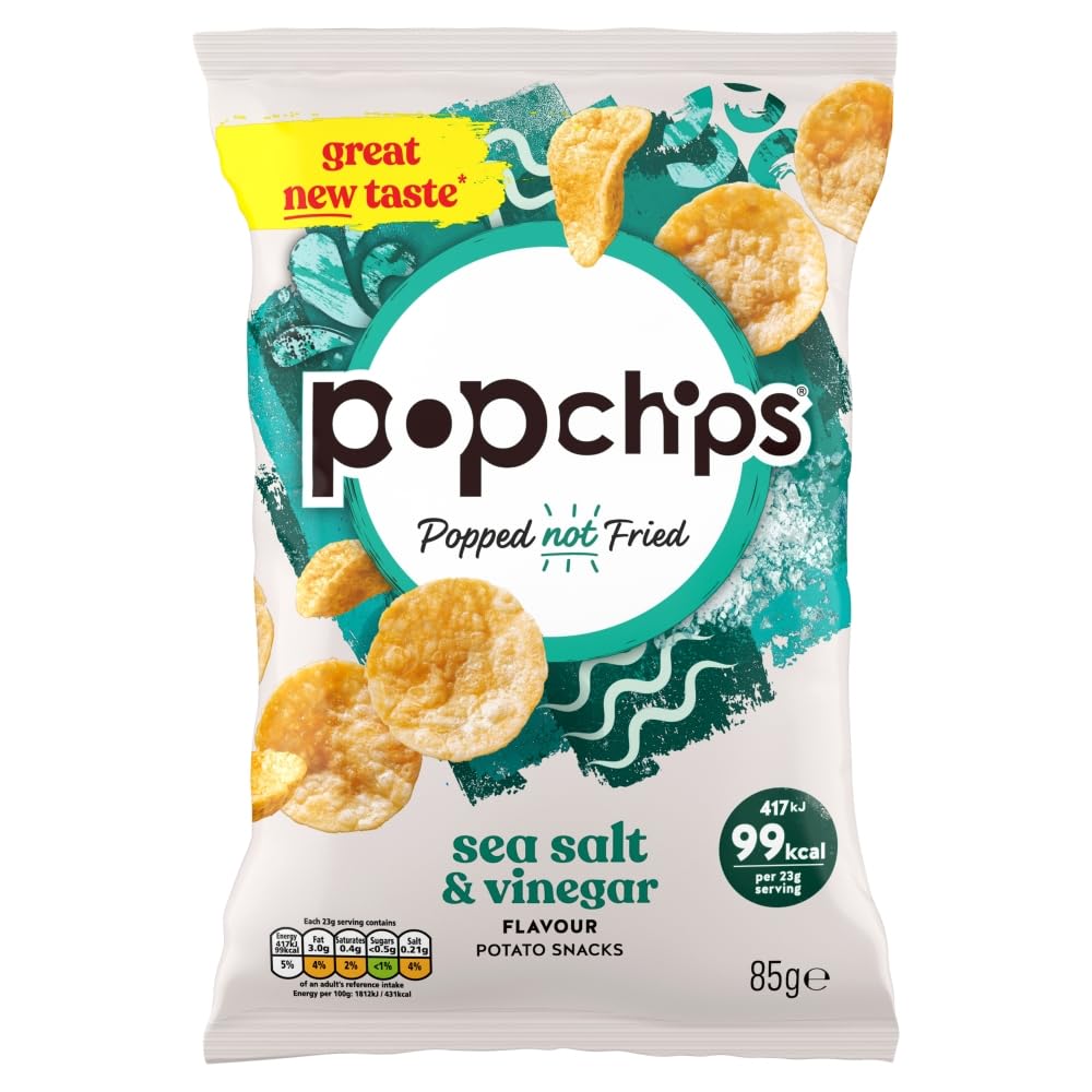 Popchips Sea Salt & Vinegar Sharing Crisps, 85g