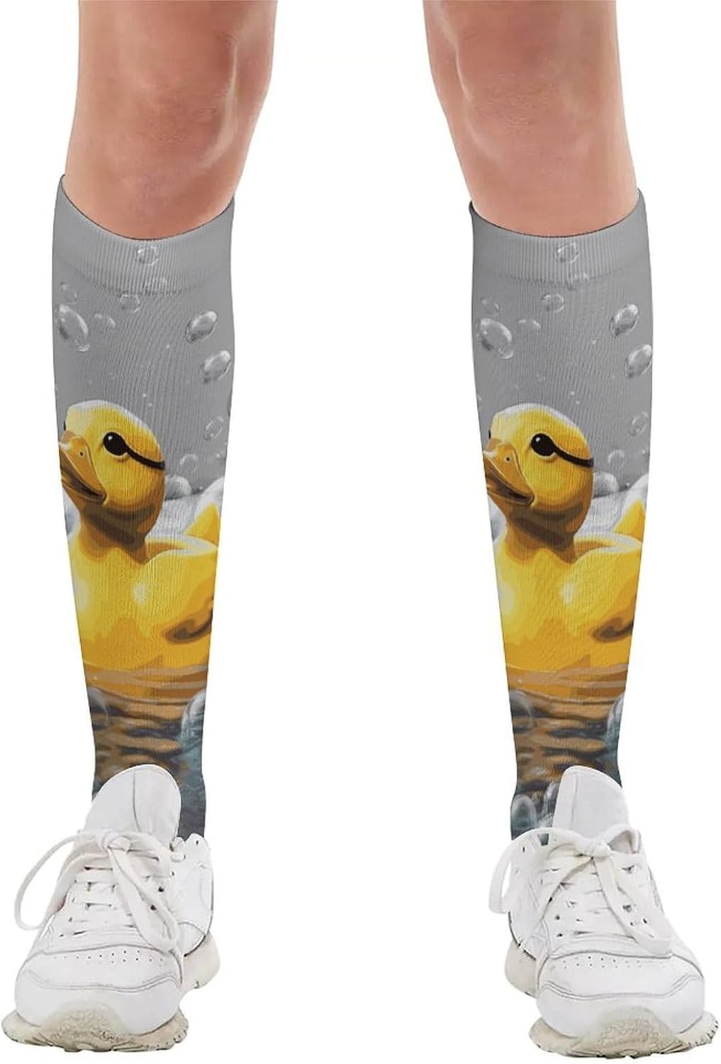 Bubble Duck Knee High Soccer Socks Moisture Wicking