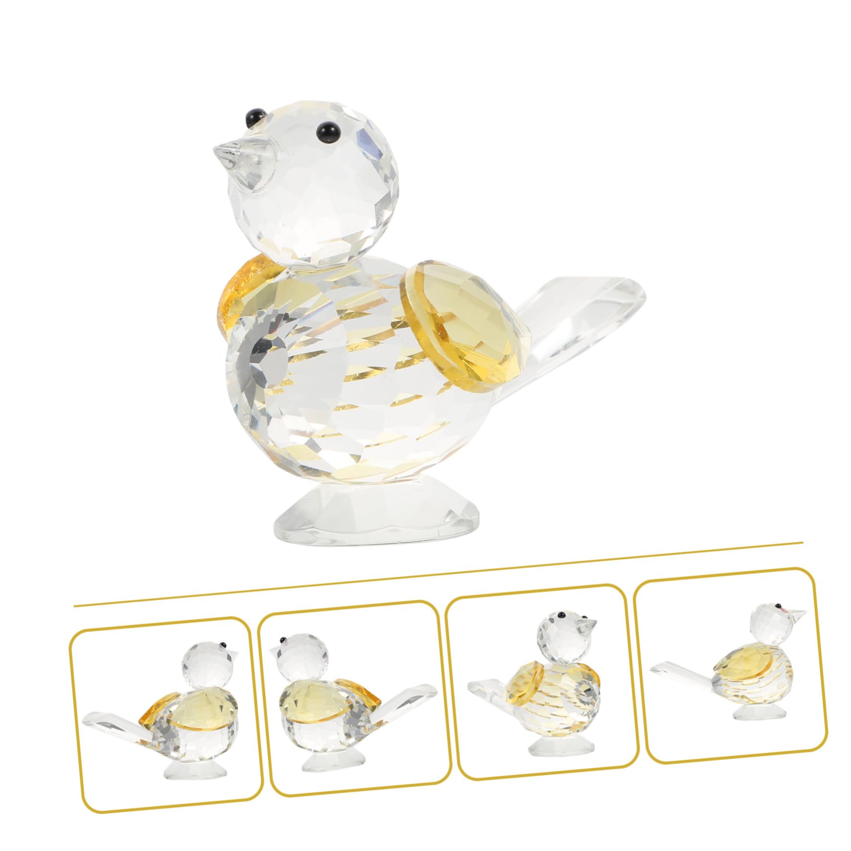 Abaodam 3piezas Adorno De Vidrio Forma De Pájaro para Decoración De Escritorio y Hogar Escultura para y Decoración De Interiores