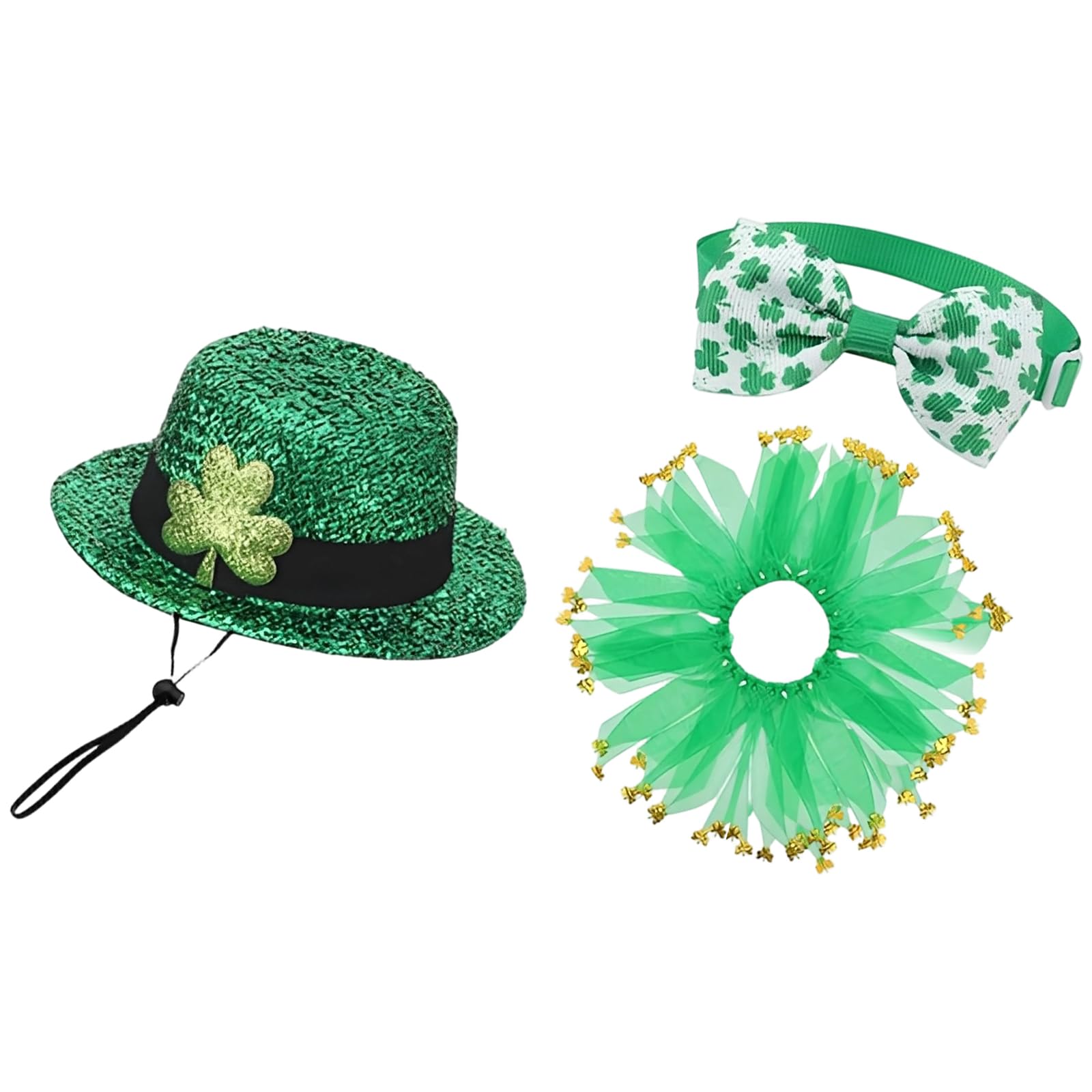 Hsioluted Irish Festival Porch Geese Dress Costume Includes Hat and Bowtie for Porch Statue Patrick's Day Festival Celebration Celebratory Garden Waterfowl Ornamentation