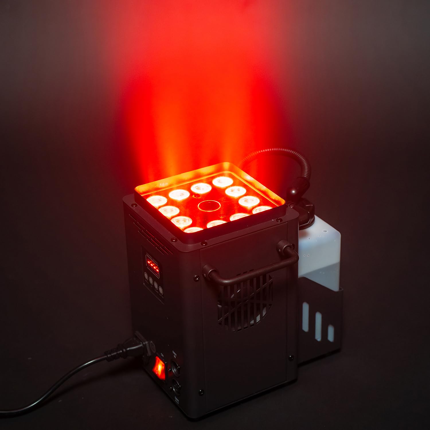 QTX VertiBox - Nebbia verticale compatta a LED, effetto fumo e luce per DJ, discoteca, palcoscenico, Natale e Halloween, telecomando wireless, DMX, LED RGB