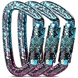 FresKaro UIAA Certified 25KN Auto Locking Climbing Carabiner Clips, Twist Lock, and Heavy Duty Carabiners for...