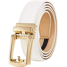 Tonywell Mens Leather Ratchet Belts with Click Buckle Perfect Fit Dress Belt 30mm Wide