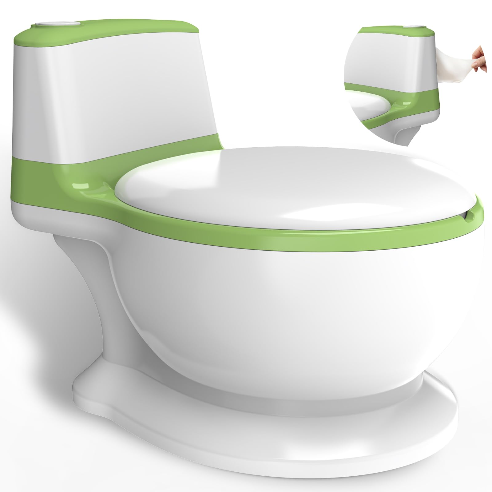 Töpfchen – Töpfchentraining, Toilettensitz, Reisetöpfchen für Kleinkinder, Toilettentöpfchen mit Reinigungsbürste, Feuchttücher-Aufbewahrung und Spritzschutz, tragbares simuliertes Toilettentöpfchen