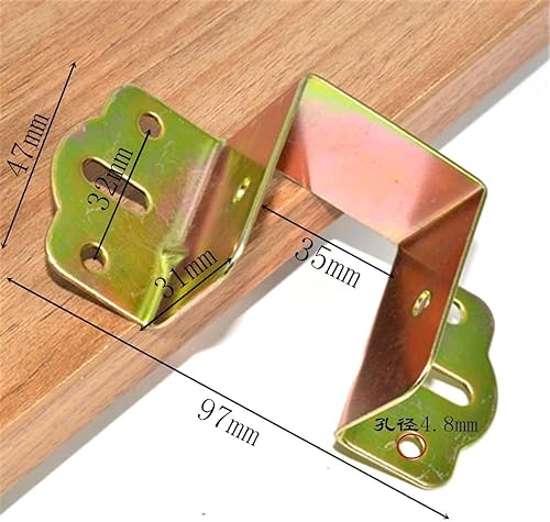 Miniatura 2 de Soporte de cama de metal, bisagra de esquina de cama, soporte cuadrado de 3.819x1.220x1.850 in, accesorios de hardware de cama fija para muebles