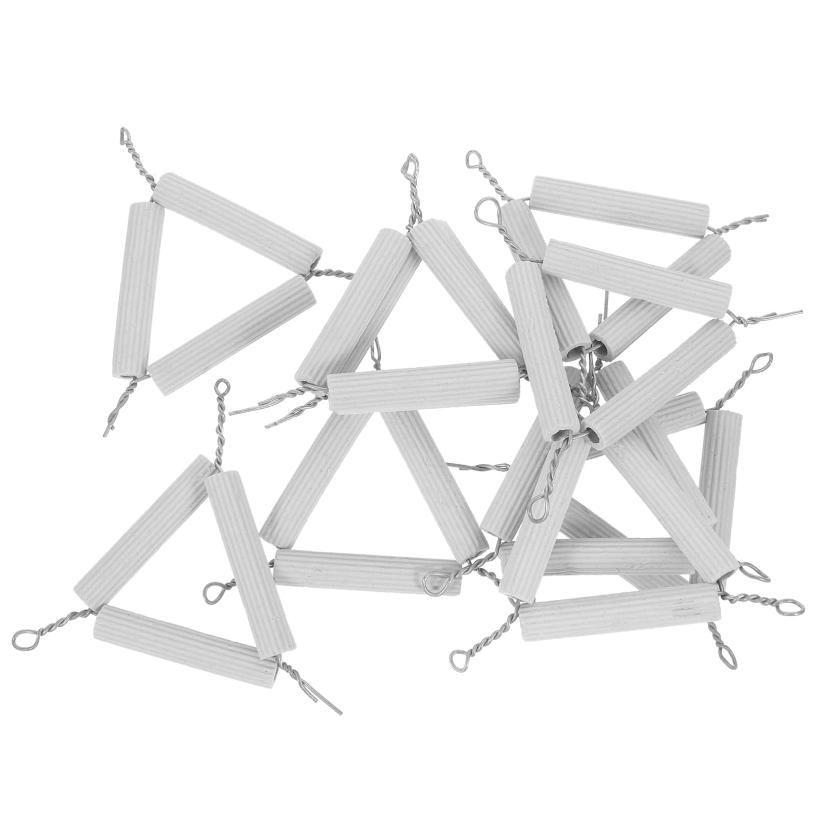 Gatuida Support de Creuset Métallique Blanc 10pcs pour Laboratoire, Résistant Haute Température, Structure Triangulaire en Fer et Coton pour Activités D'enseignement Chimie