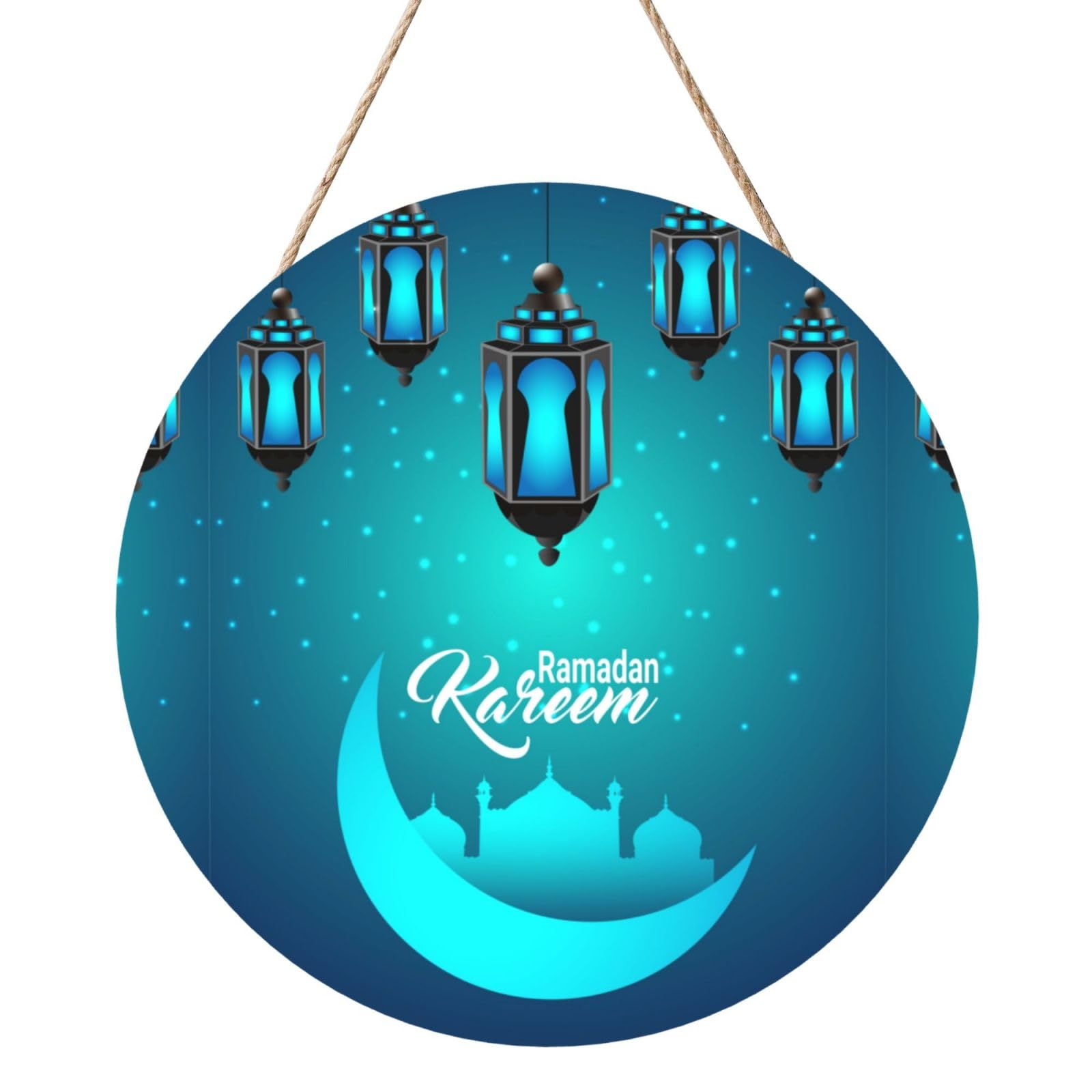 Ramadan Kareem Door Signs Plaques Wood Welcome Sign For Front Door Wall Hanging For Home Farmhouse Office Classroom Party Decoration
