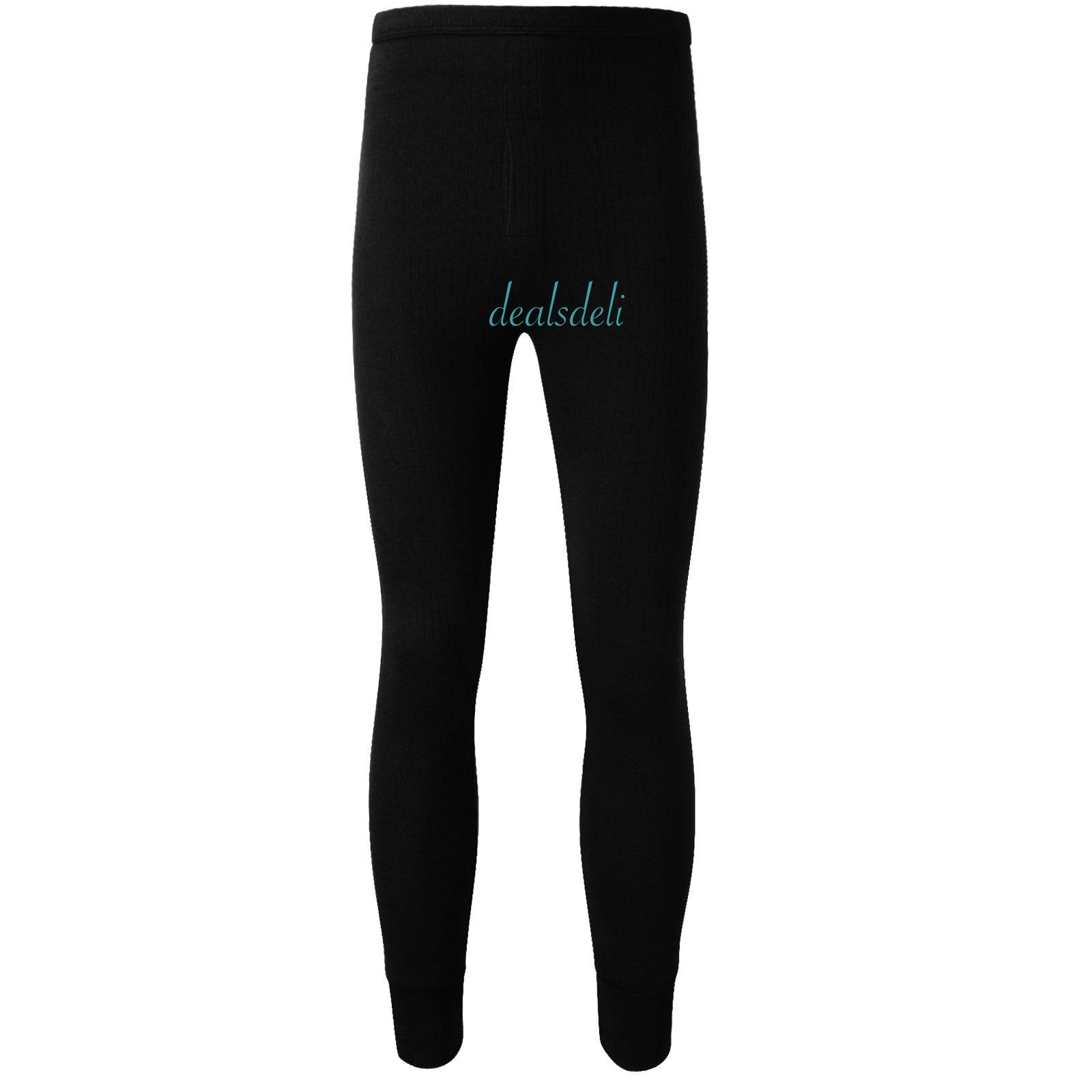 LifeEssentials Mens Warm Thermal Long John Ski Underwear (Small Waist 30-32in (77-82cm), Black)