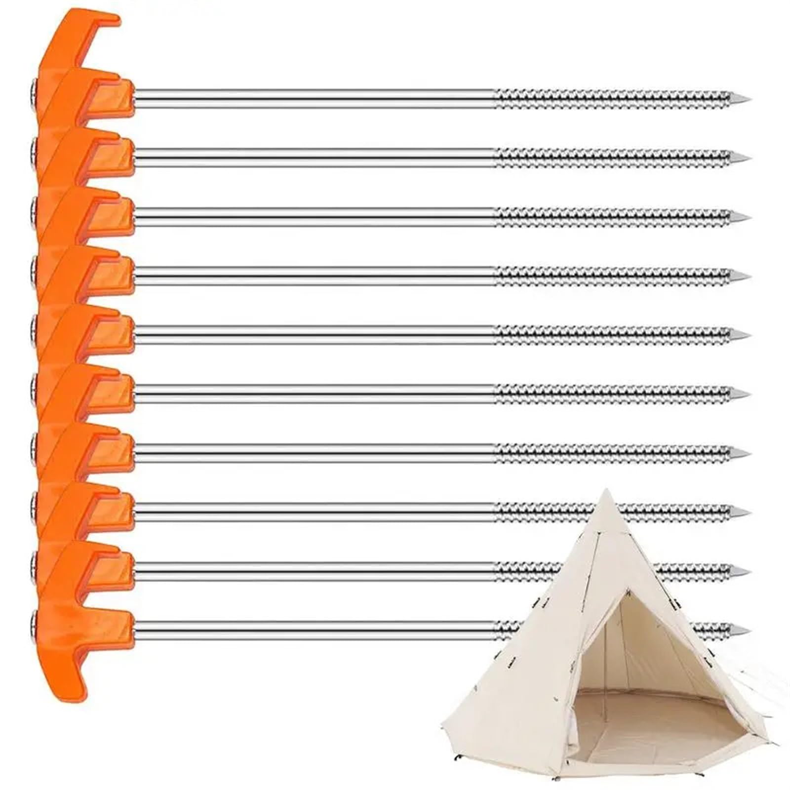 Piquets De Tente Piquets de Tente en métal Robustes, piquets de Tente à Clous for Sol de Camping en Plein air, auvent de Mariage pour Le Camping Et L'ExtéRieur(7x300mm)