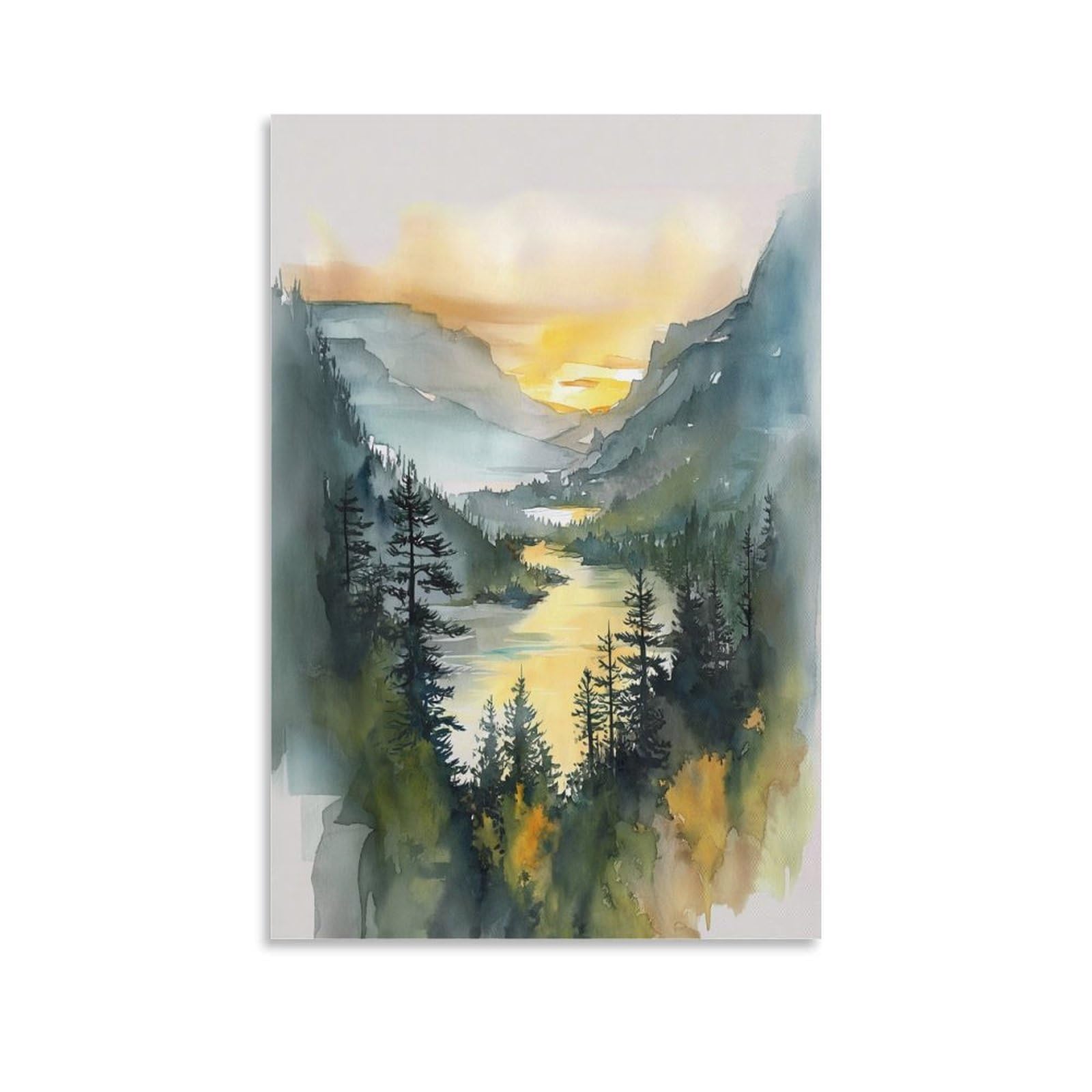 XWYMXZ Oregon Watercolor Style Retro 20x30inch(50x75cm) Vintage Travel Poster Watercolor Canvas Art