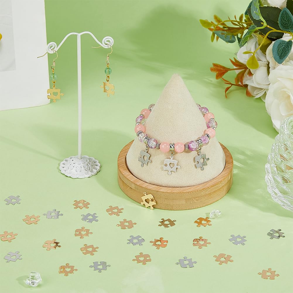 200 Ciondoli Puzzle Con Cuore In Ottone - Pendenti Per Gioielli E Consapevolezza Autistica