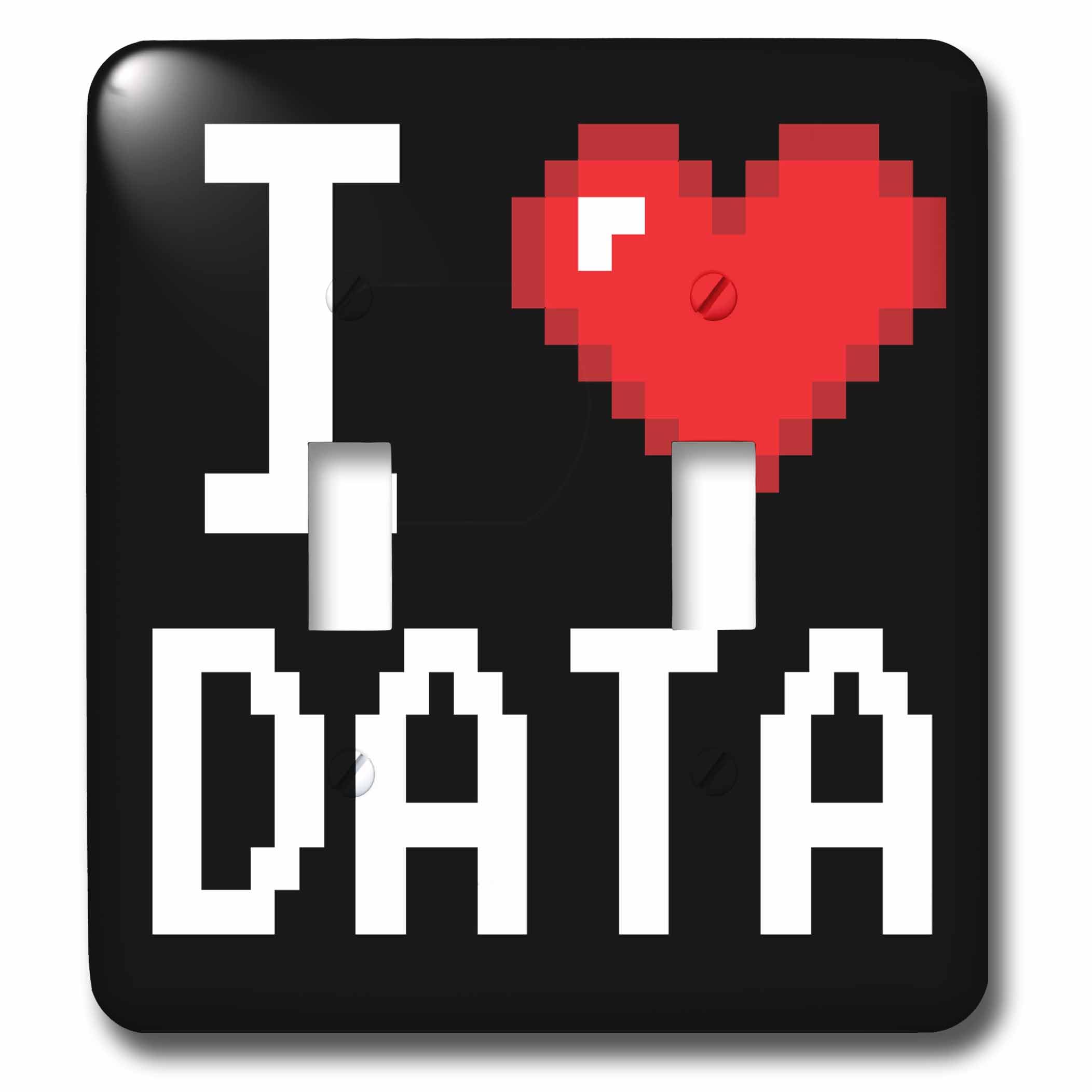 Interrupteur double I Love Data geek 8 bits multicolore pour decoration murale