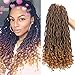 Eerya Goddess Faux Locs Crochet Hair Braids Wavy with Curly Ends Synthetic Hair Extensions Fauxlocs Fiber Braiding Hair Afro Kinky Soft Dread Dreadlocks (3Packs/Lot, 1B/27#)