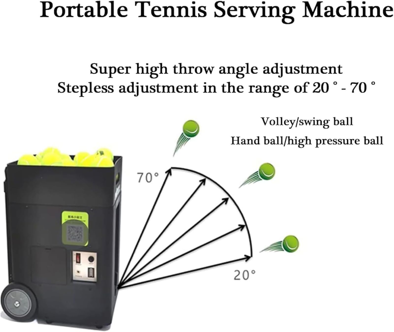 Lanciatore automatico di palline da tennis con modalità di allenamento pre-programmate per principianti e soluzioni complete di allenamento