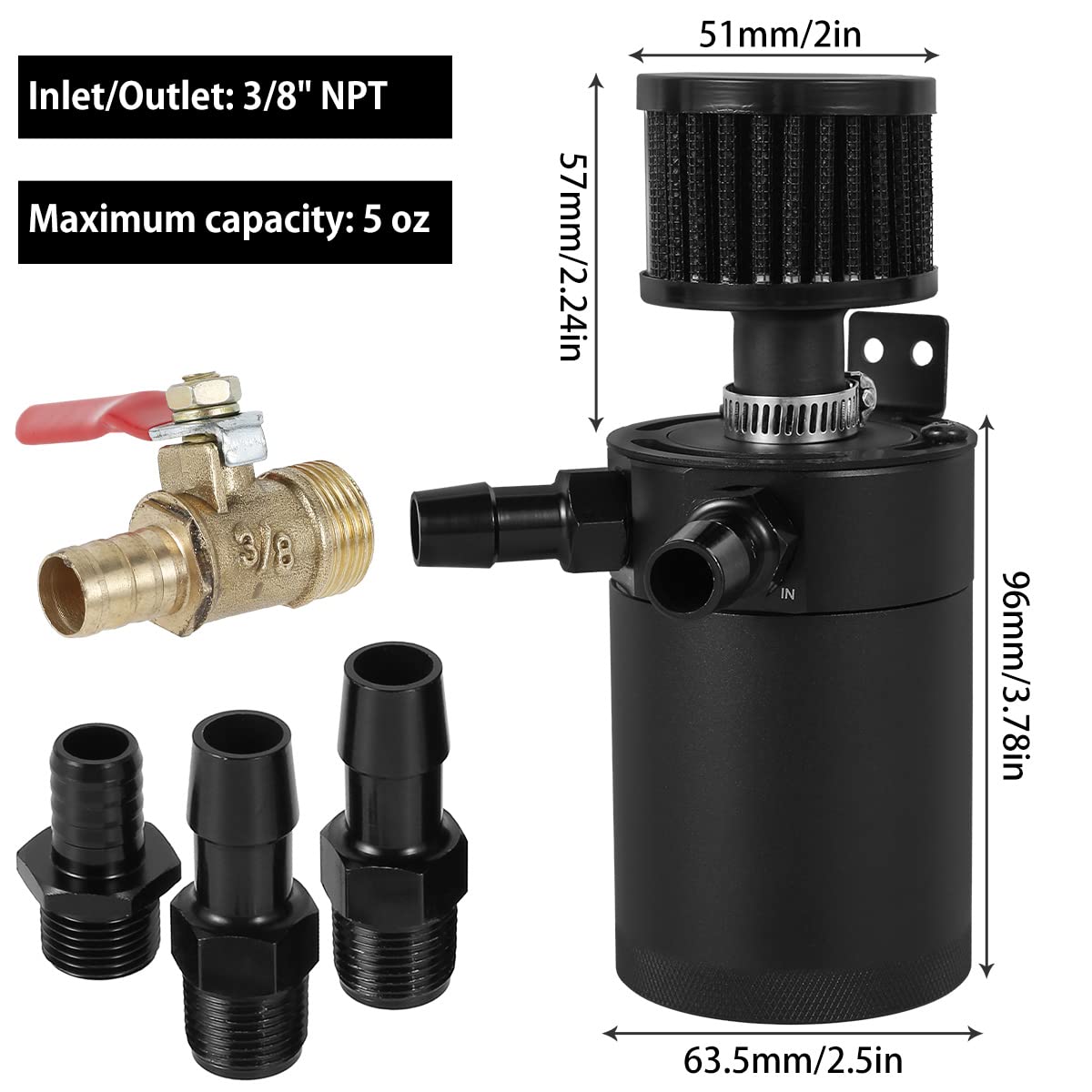 filtr paliwa z czujnikiem Separator oleju Zestaw zbiorników z 2 portami Uniwersalny zbiornik paliwa o pojemności 5 uncji/150 ml z filtrem zaworu spustowego separator wody filtr