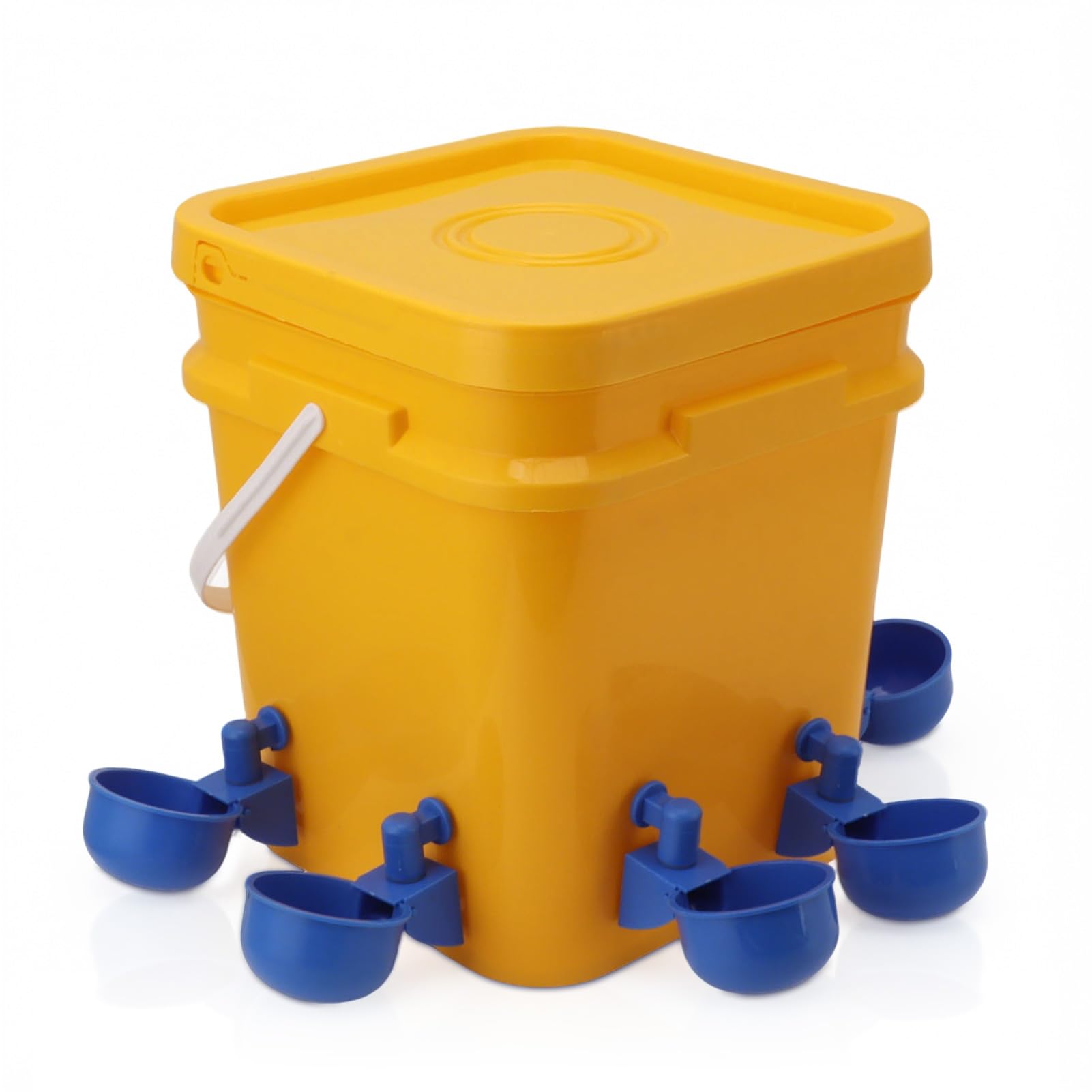 Abbeveratoio automatico per polli, tazze per mangiatoia per ciotola per abbeveratoio automatico per polli con secchio portatile da 12 litri Attrezzatura per bere pollame per (Secchio+Nuova ciotola