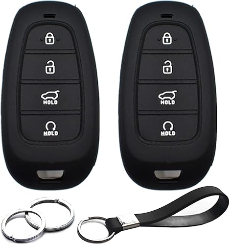 Miniatura 1 de INFIPAR 2 unids compatible con 2020 2019 Hyundai Nexo Smart 4 botones de silicona FOB funda protectora de entrada sin llave soporte remoto