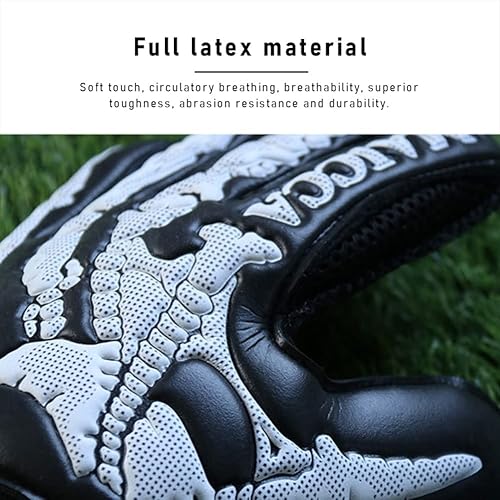 Miniatura 5 de Guantes de portero de fútbol para jóvenes adultos, talla 7-10, guantes de portería de fútbol con protección de dedos, palma de látex y pulsera de