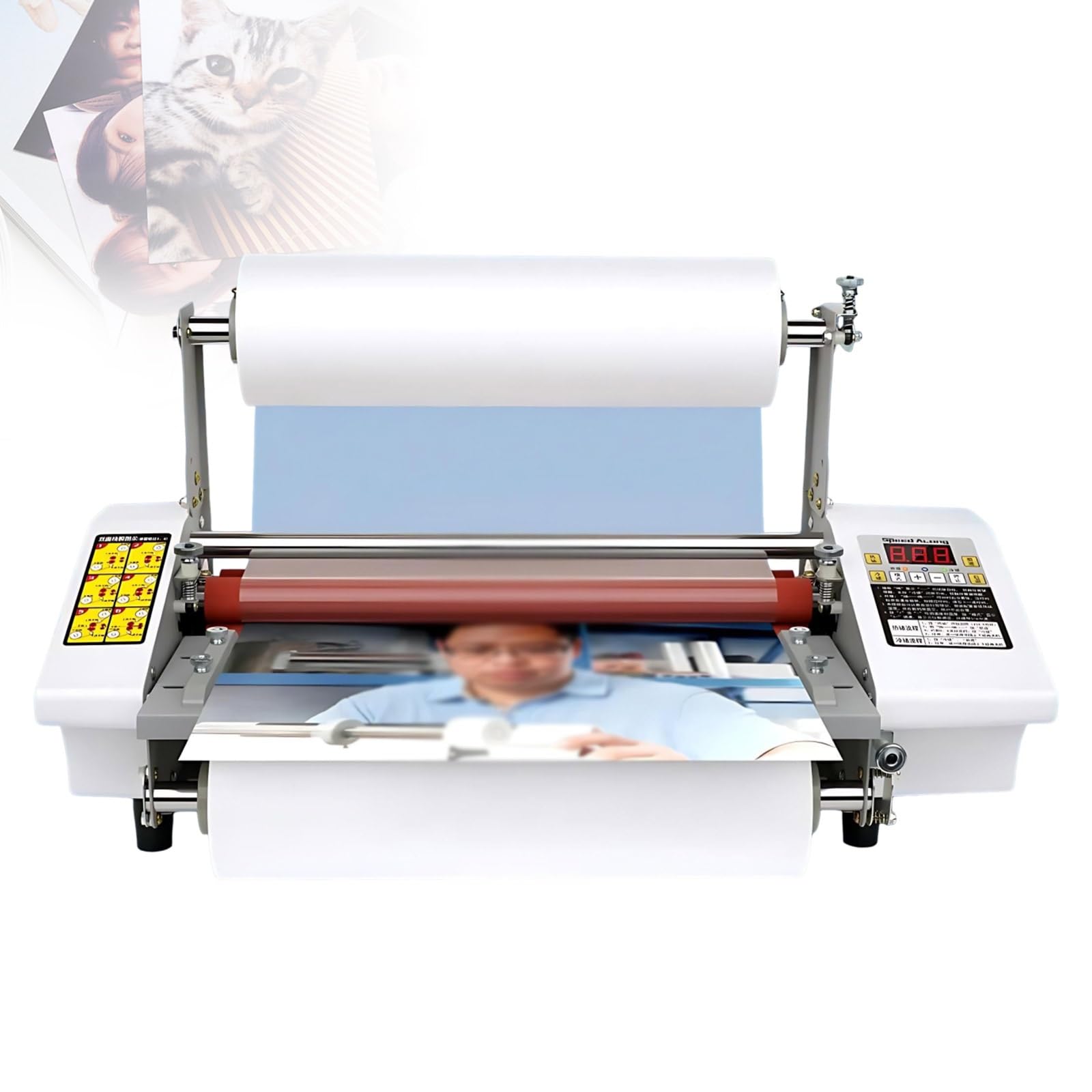 Laminator automatyczny z szybkim nagrzewaniem, profesjonalny laminator do zdjęć i dokumentów, do biura, szkół i użytku domowego, z wyświetlaczem
