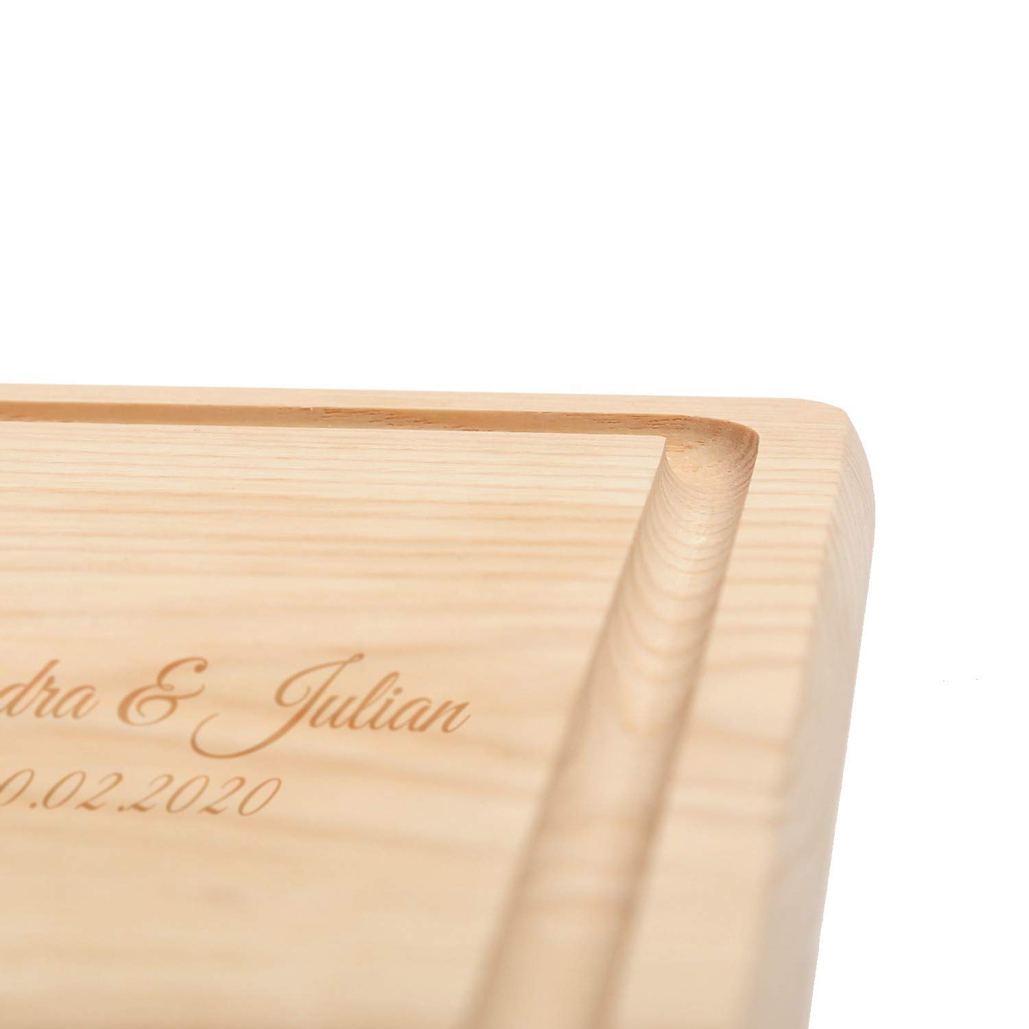 FORYOU24 Holz Schneidebrett hell mit Gravur Motiv 11 - personalisiert mit Wunsch-Namen Küchenbrett graviert als Geschenkidee zur Hochzeit