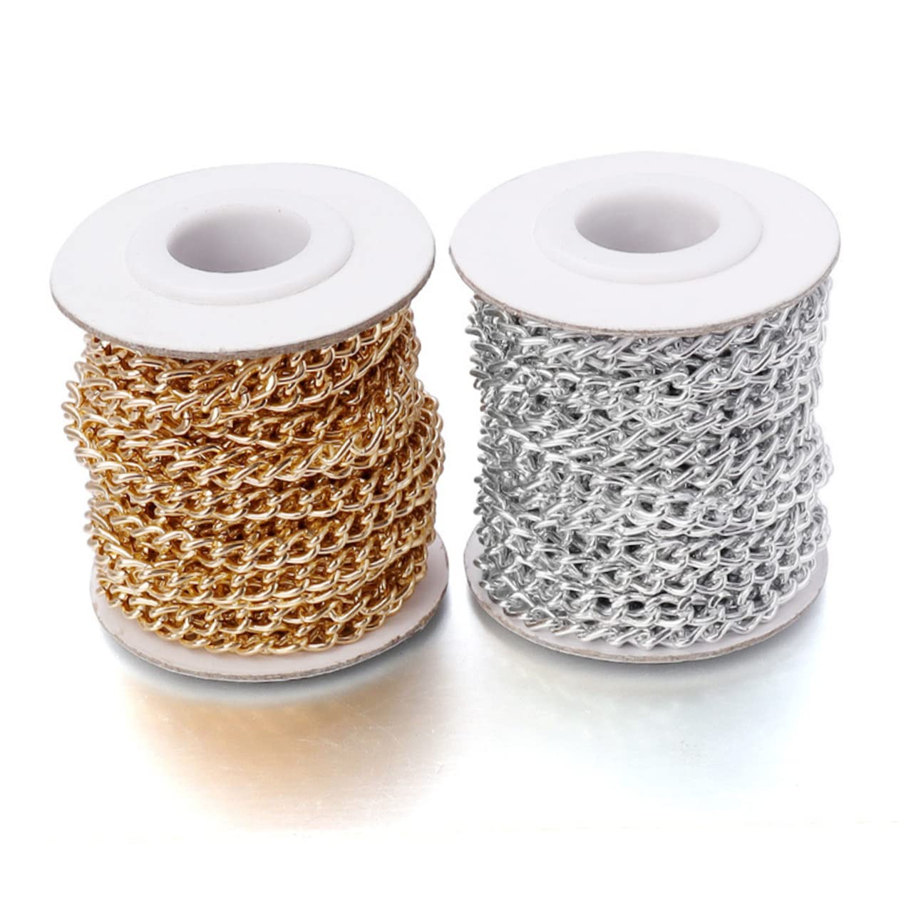 LALAFINA 5rotoli Catenelle Alluminio per Fai da Te Accessori per Borse e Abbigliamento Catena Leggera e Resistente Non Sbiadisce ø per Creazioni Artigianali e Decorazioni di Moda