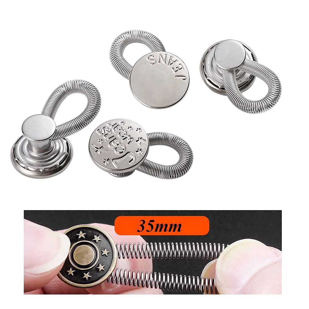 22 Pezzi Estensori Per Pantaloni - Bottoni Elastici Regolabili, Per Jeans, Gonne, Camicie - Foto 13