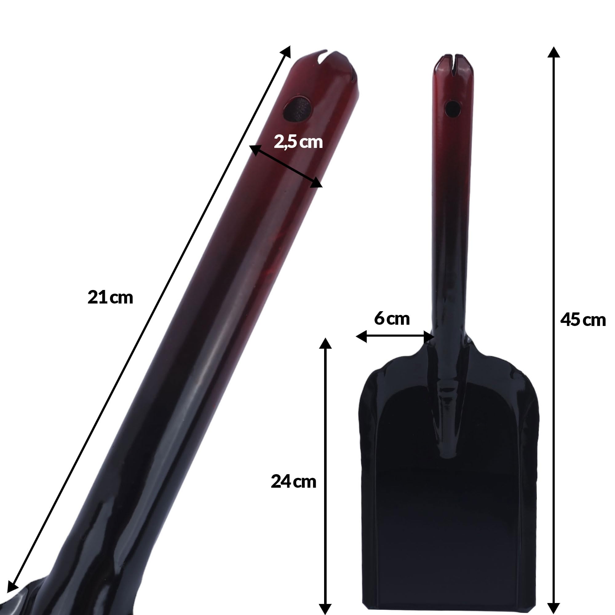 Pelle à Charbon Métal Robuste - Grande Lame 240x145mm Pour Cheminée Four BBQ