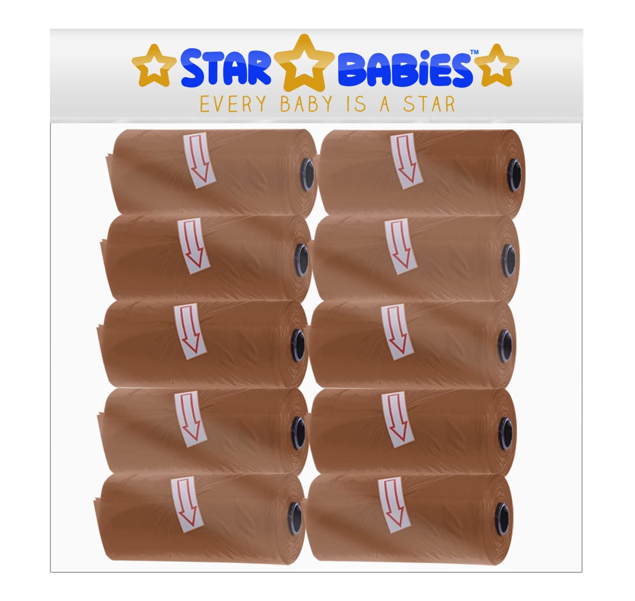Star BabiesScented Bag Brown Pack of 10 (150 Bags)22x32cm