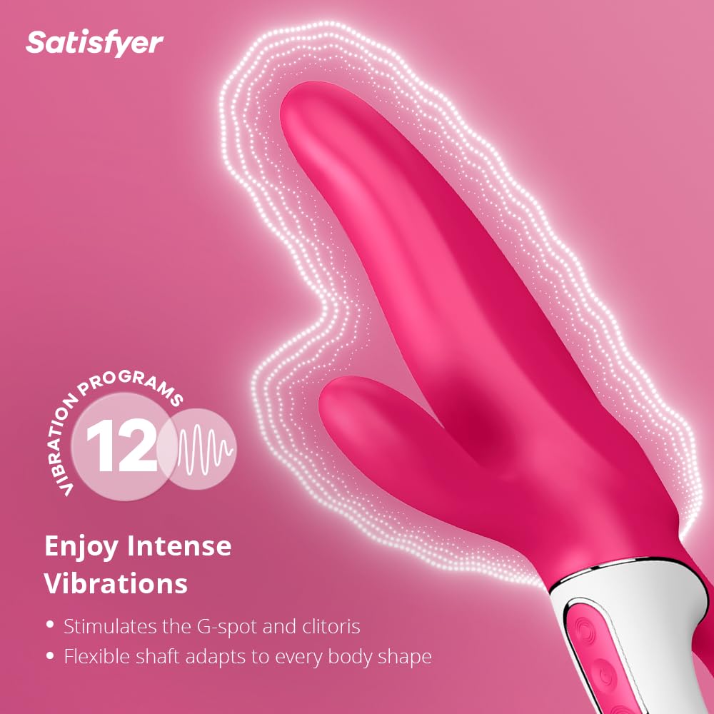 Vibrador Satisfyer Mr Rabbit | Punto G y Estimulador de Clítoris | Con 12 Modos de Vibración | Juguetes sexuales para Mujeres | Impermeable (IPX7) | Recargable Consoladores | Juguete sexual