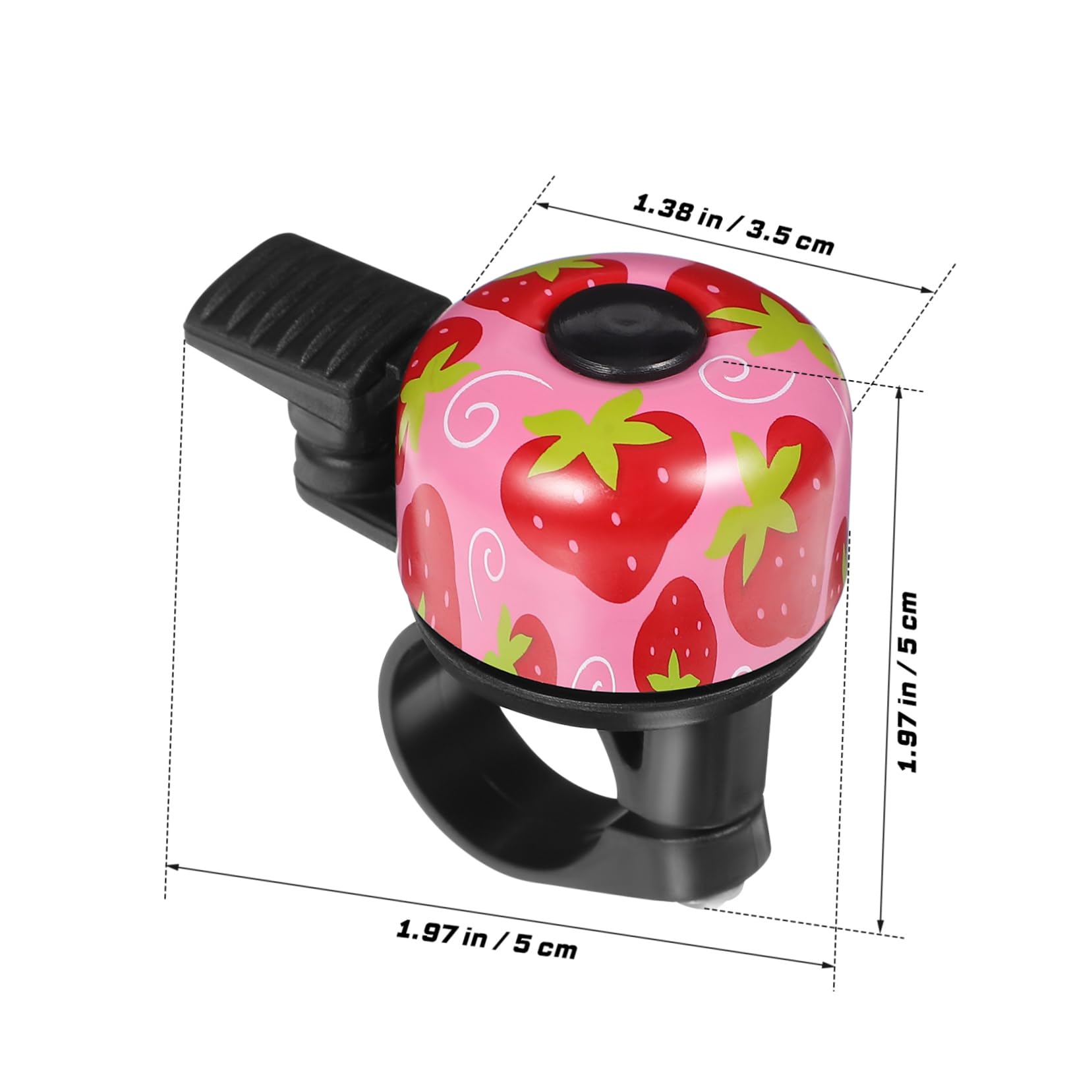 VANZACK 2pcs Strawberry Pattern Bicycle Bells Loud Sound Cycling Accessories Fit for Mountain City Riding Easy Installation Compact Lightweight Bike Safety Bells