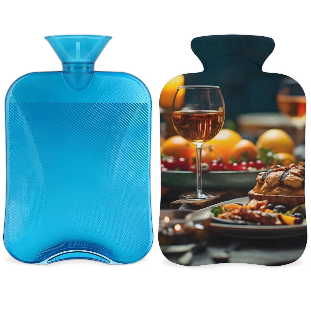 Hot Water Bottle with Soft Cover,2L Cute Pumpkin Hot Water Bag for Hot and Cold Compress, Hand Feet Warmer, Wine Rubber Hot or Cold Water Bottle Halloween Christmas Decorations