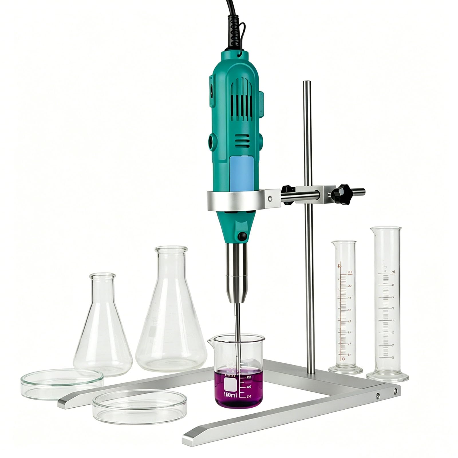 FXNFXLA High-Speed Handheld Homogenizer for Lab, High Speed Disperser Emulsifier Mixer, 6 Gears Adjustable Homogenizer Emulsifier, for Cell Homogenization, Mixing Charge