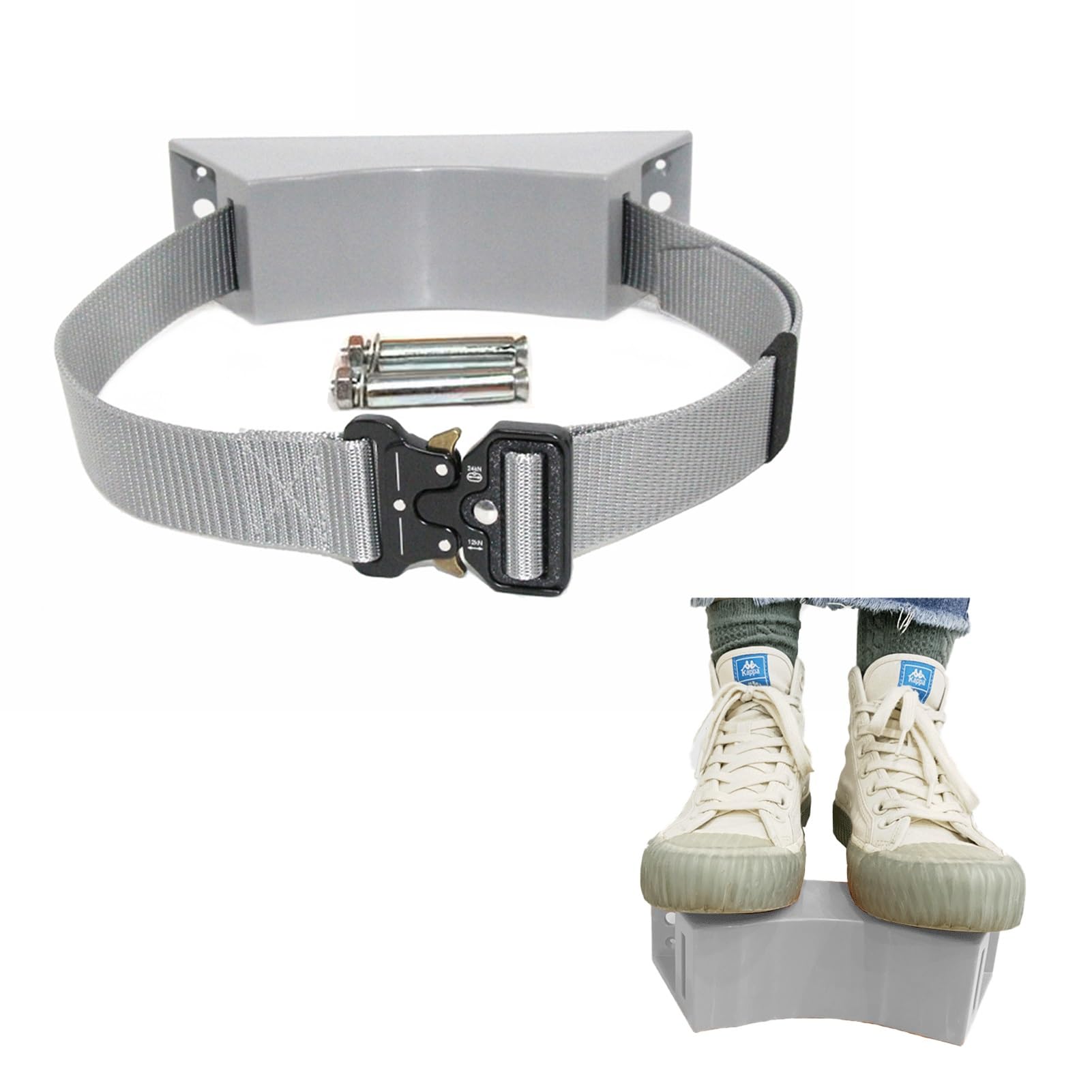 Portabotellas de Oxígeno Estante de Almacenamiento para Tanque de Oxígeno para Colgar en la Pared, Soporte de Plástico Resistente para Tanque de Oxígeno a Gas Gris, Soporte para Cilindro de Gas Propan