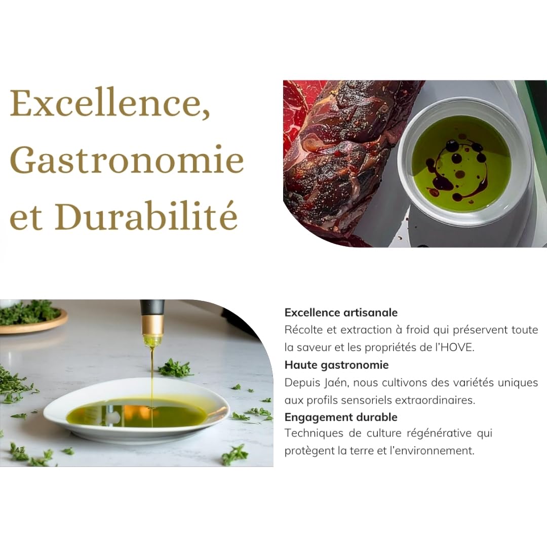 Verde Esmeralda Huile d’Olive Picual – Espagne-Jaén 500ml | Olive Oil Premium filtrée de Cazorla, huile d’olive espagnole au goût fruité avec herbe fraîche, de tomate et d’amande.