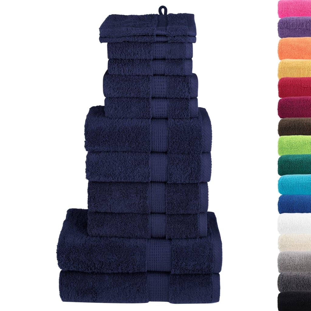 SOLUND - Juego de toallas de baño (12 unidades, 600 g/m²), color azul marino