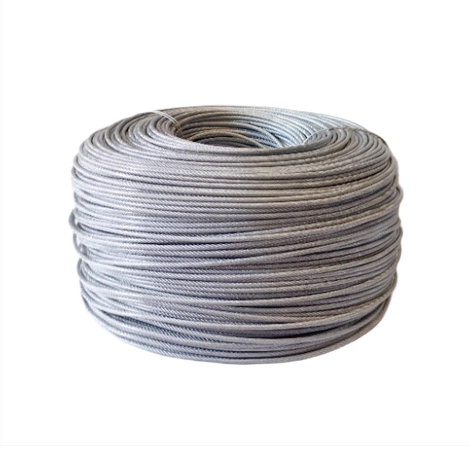 Funi metalliche Cavo metallico rivestito in PVC multiuso con fermo for tiranti for serre, tralicci da giardino, 4 mm Cantiere(XL)
