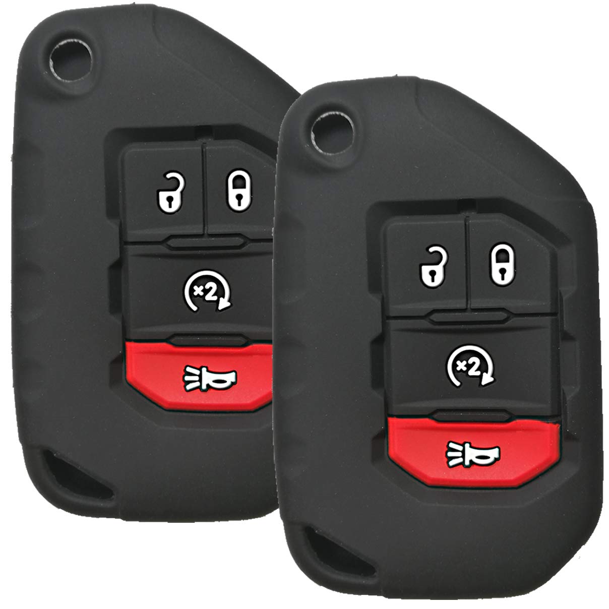 ontto Cover per chiave elettronica pieghevole compatibile con Jeep Wrangler JL JLU Gladiator, Nero Shell-verde