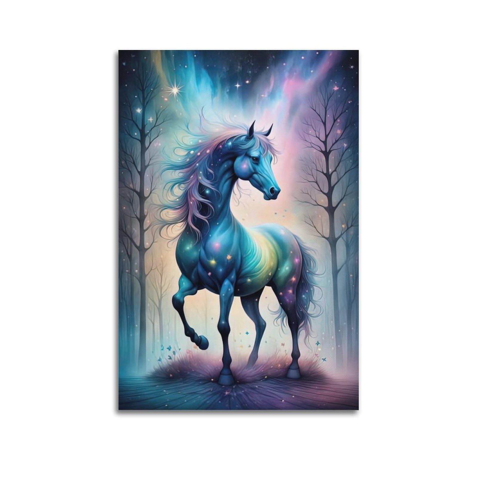 WZKTCL Animal Poster Colourful Horses Poster Decorative Painting Canvas Wall Posters And Art Picture Print Modern Family Bedroom Decor Posters 20x30inch(50x75cm)