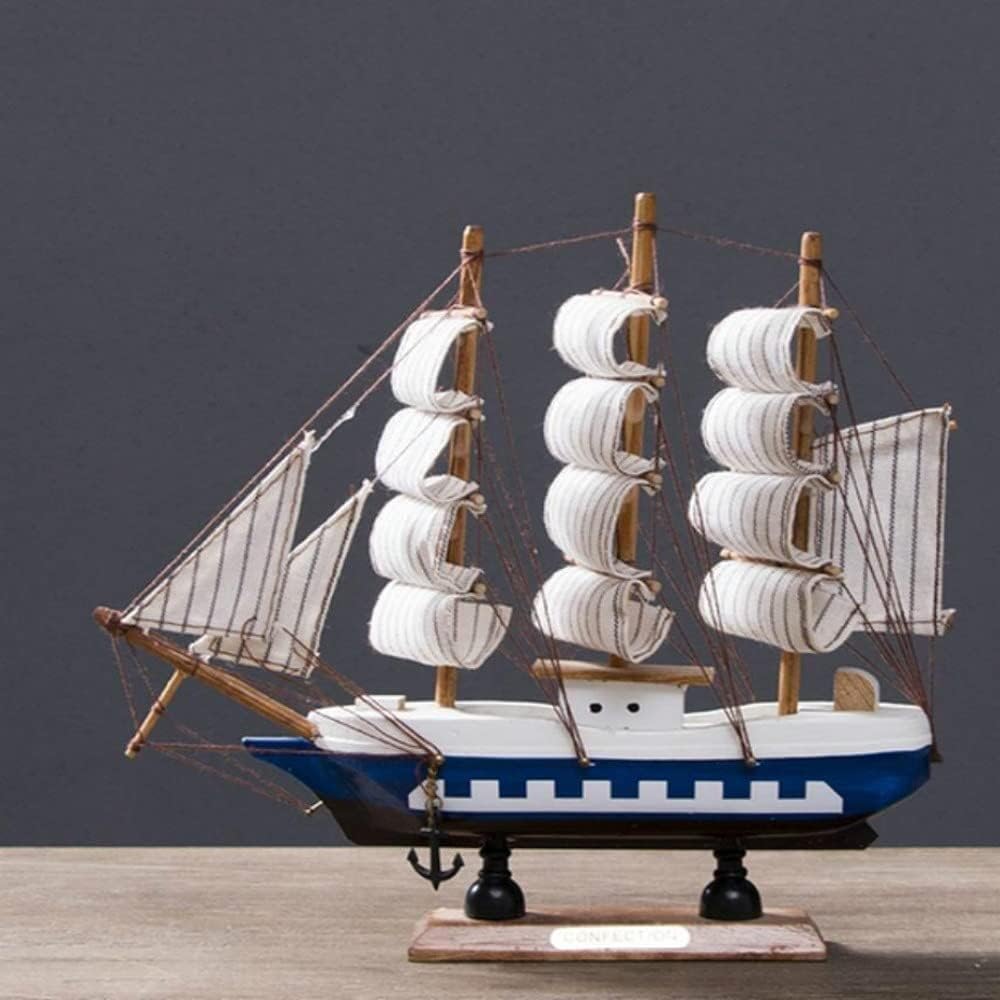 ornament statue，ArtSculpture, Antiques Collectables，With Led Light Caribbean Black Pearl Corsair Sailing Boats Wooden Sailboat Model Home Decoration Accessories For Living Room ( Color : A Wooden S (
