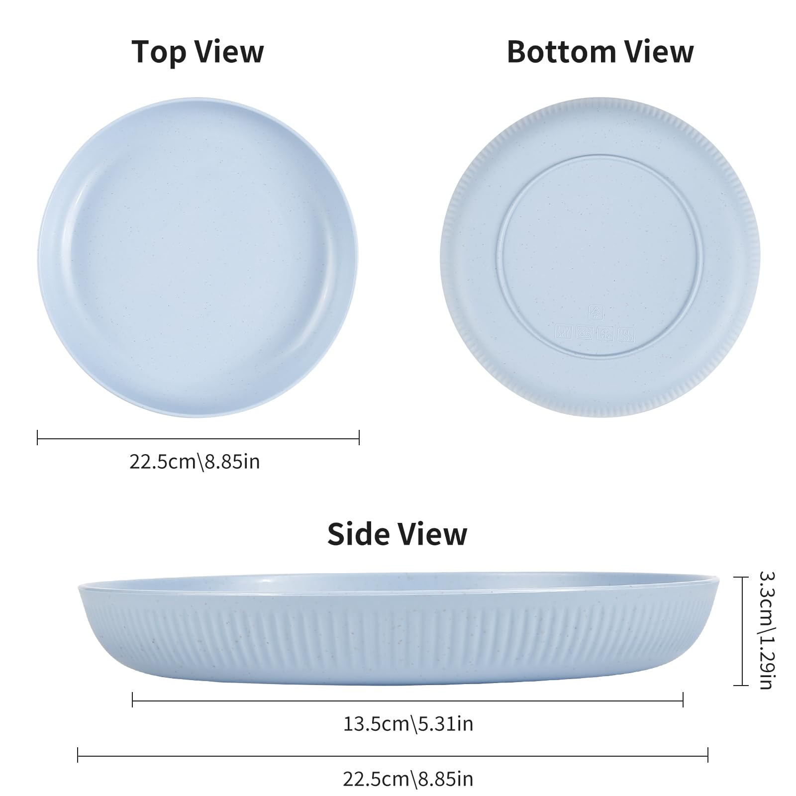 Set 6 Piatti Di Plastica Antiscivolo 9 Pollici - Per Insalate, Pasta, Party, Microonde E Lavastoviglie - Foto 6
