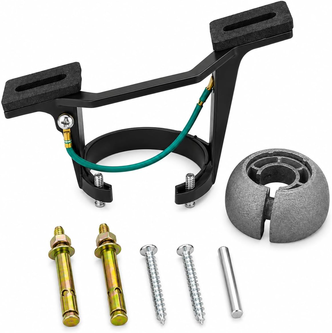 0-45 Degree Sloped Ceiling Fan Bracket with Hanger Ball | Iron bracket and hanger ball for 0-45° sloped ceilings; fits 1-inch O.D. non-threaded downrods.
