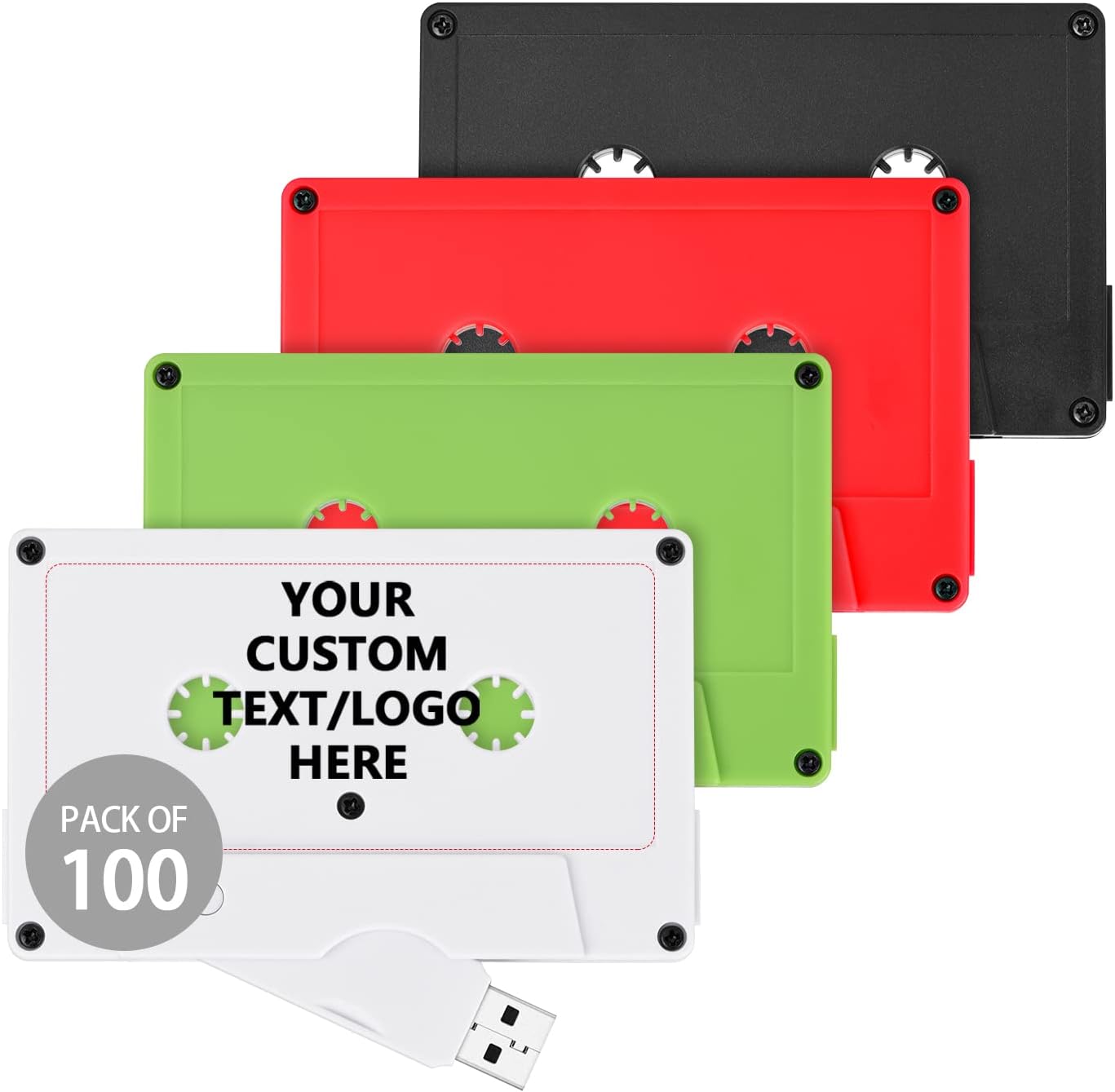 Paintechz Custom Cassette Tape USB Flash Drives 100 Pack