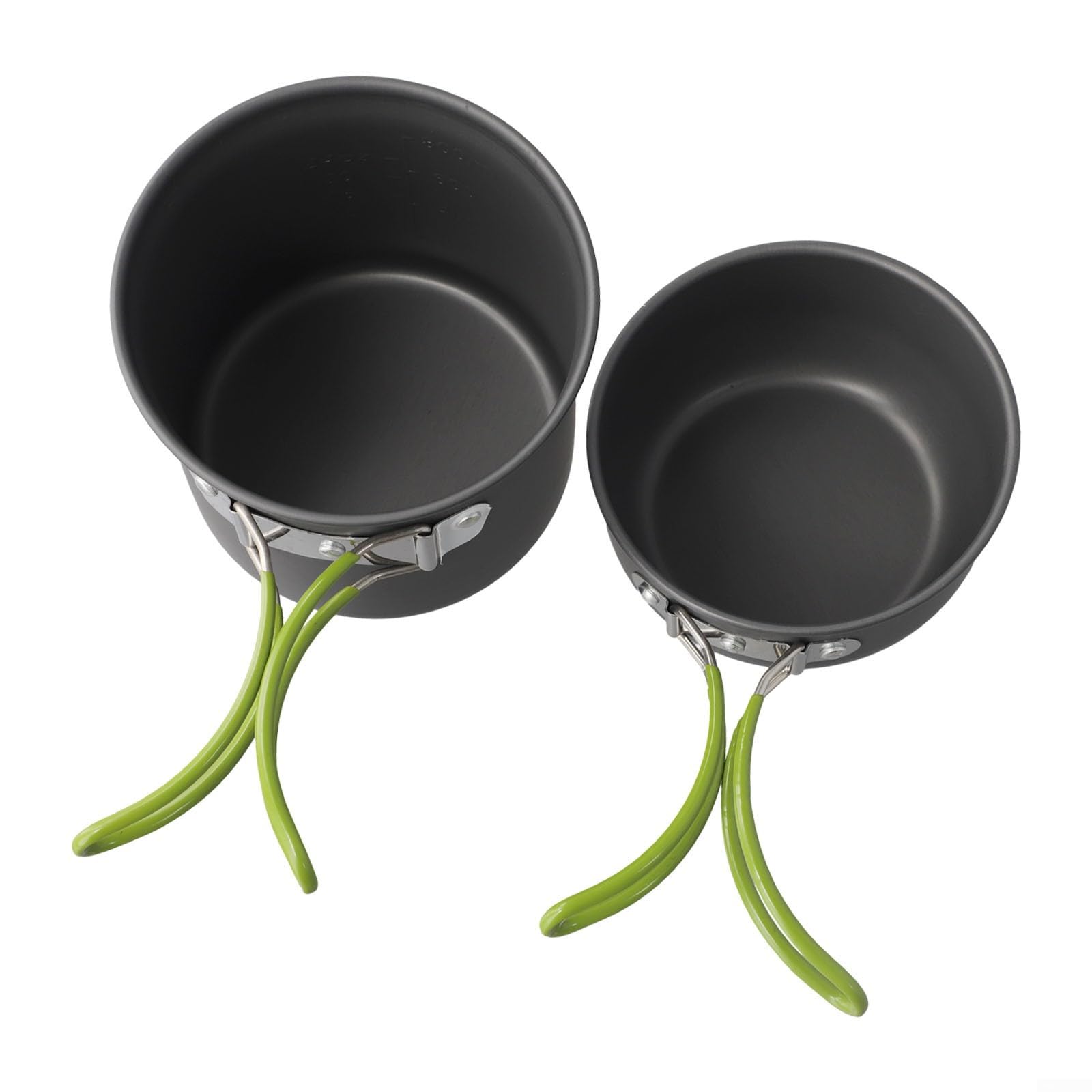 Batterie de cuisine de camping portable antiadhésive en aluminium anodisé dur poignée pliable légère pour randonnée, pique-nique