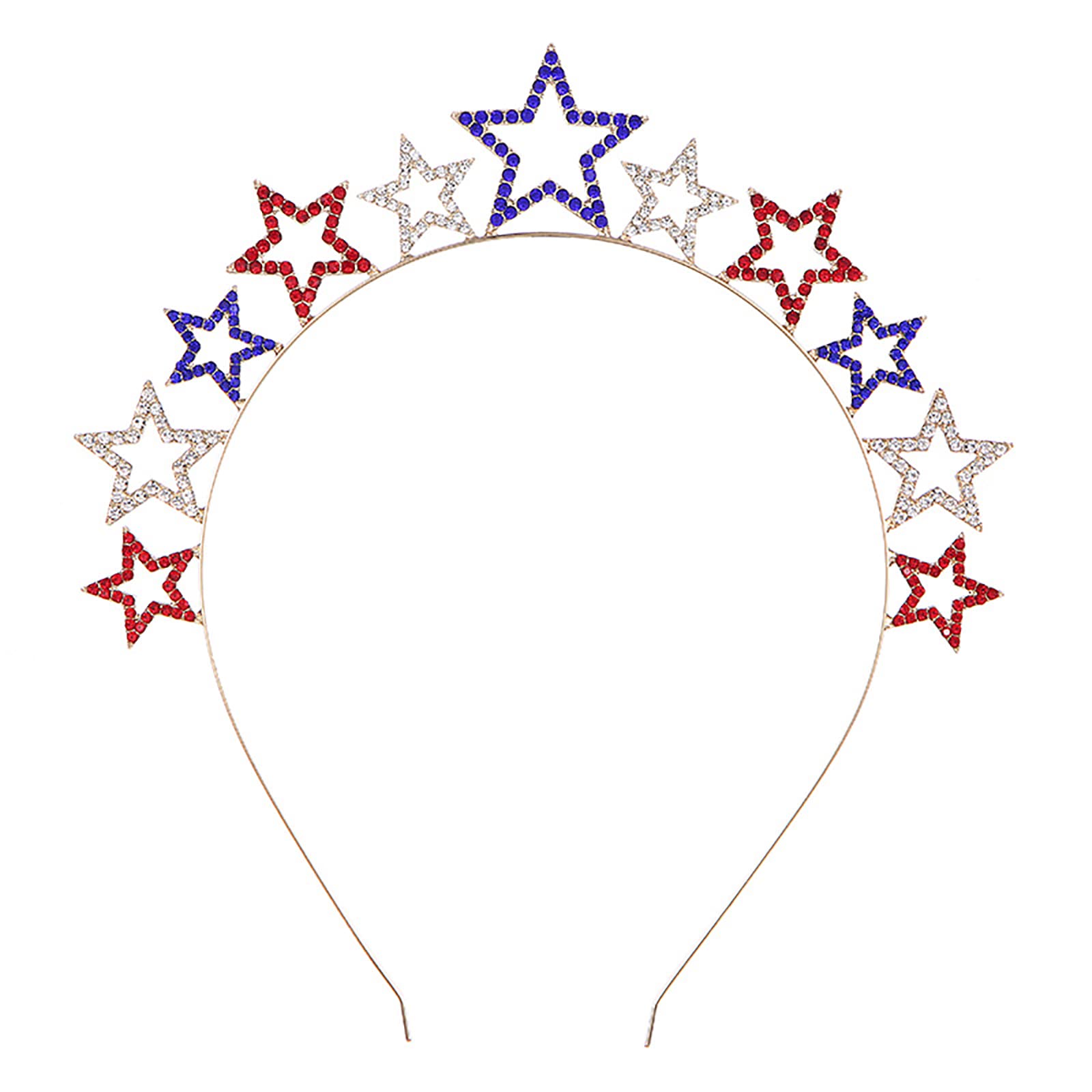 Soochat4th of July Headband Rhinestone Patriotic Headband Crystal Star Hairband for Independence Day Party Hair Accessories