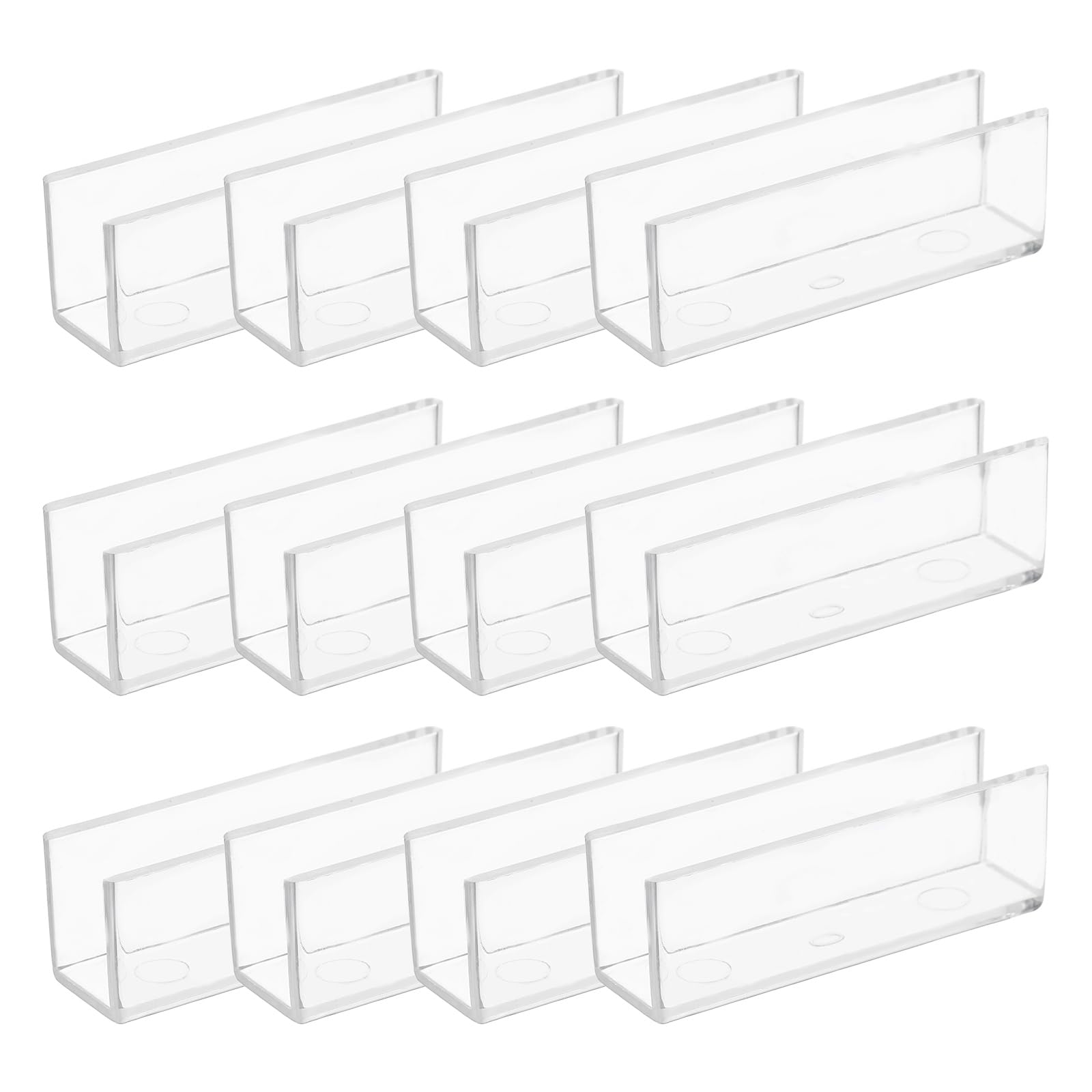 sourcing map 12Pcs Plastic Glass Connector, Suitable for 10mm Thick 180 Degree Glass to Glass Clamp, Fixing Bracket Rimless Clip Holder for Aquarium Fish Tank Display Shelves, Transparent