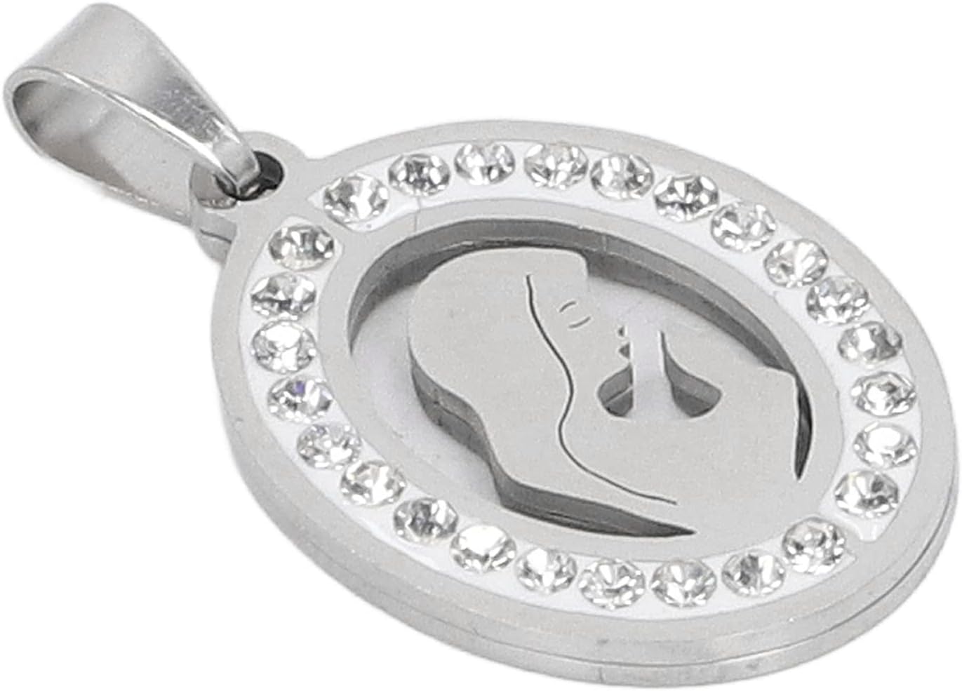JAQSVirgin Mary Pendant, Detachable Comfortable Virgin Mary Jewelry for Daily (Silver)